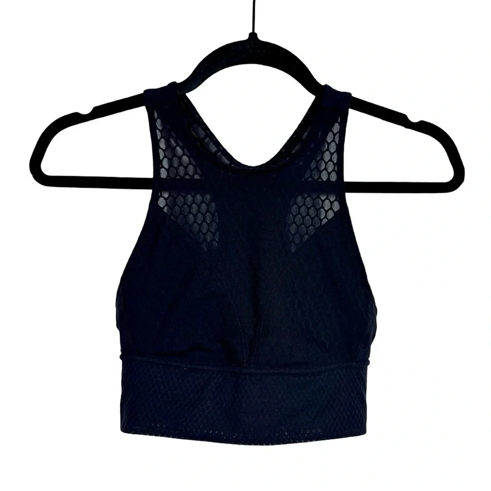 Lululemon Geo Bra *lululemon lab Longline Honeycomb Mesh in Black W2BGGS